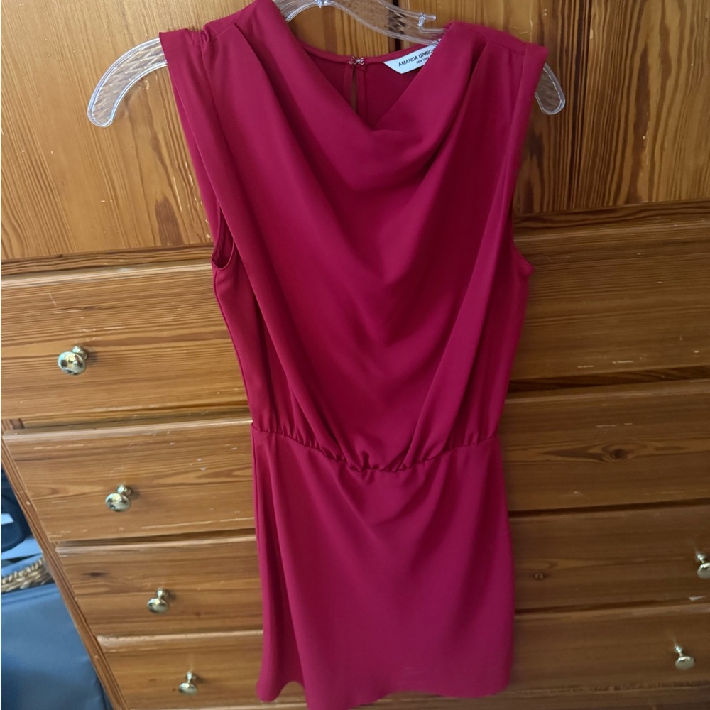 Amanda Uprichard Mini Dress Sleeveless Cowl Neck